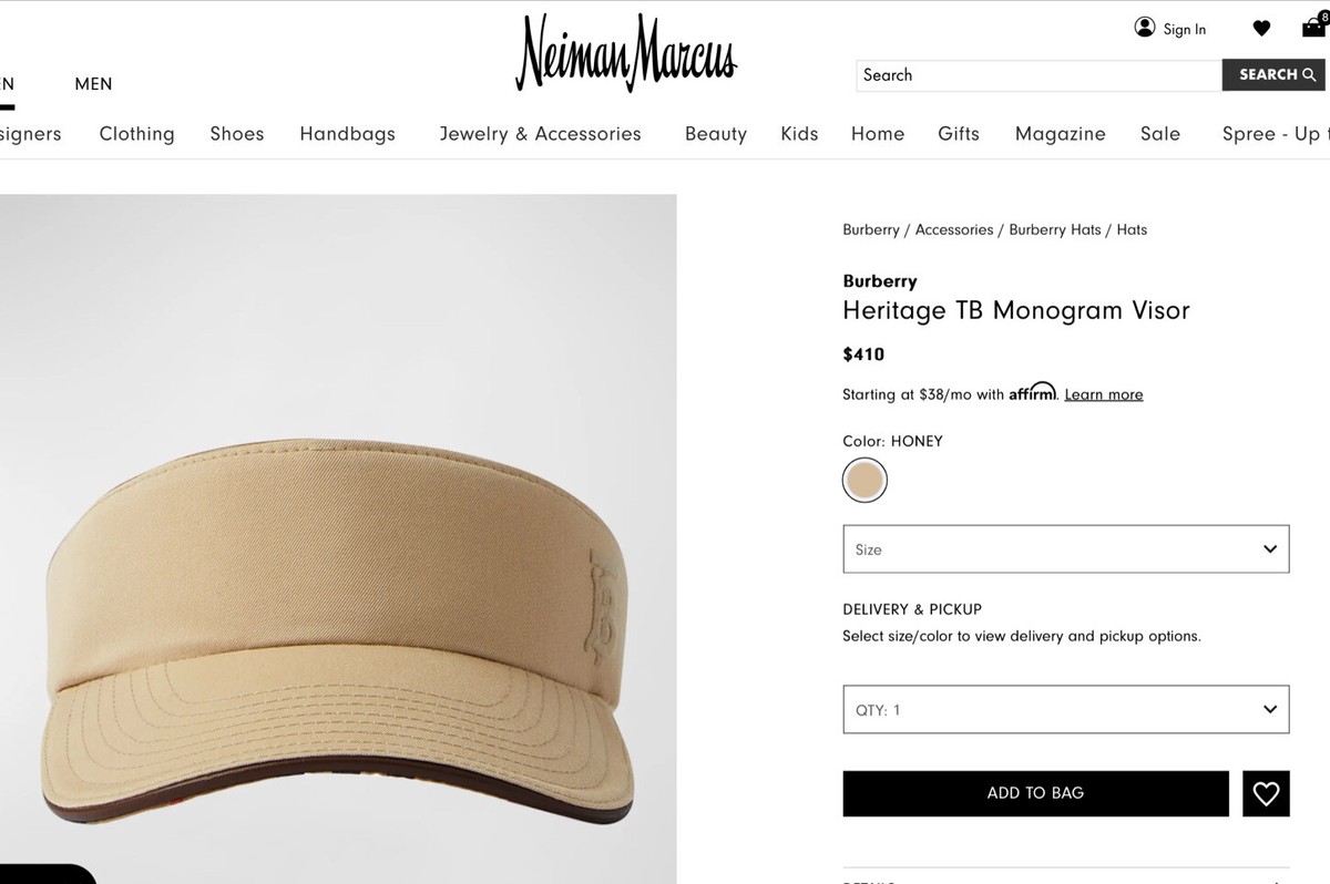 100% Authentic Burberry Visor -Size Small/adjustable | eBay