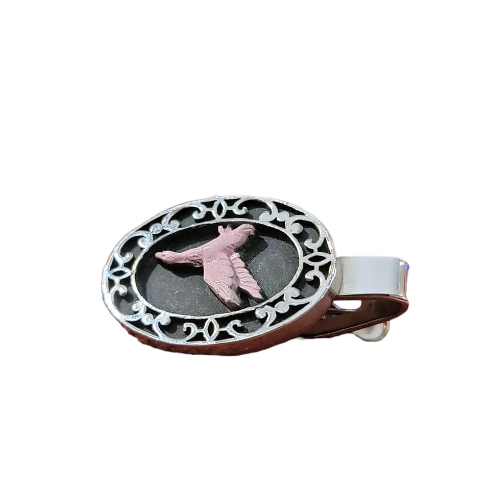 Joias masculinas vintage rosa pato voador fecho de gravata pássaro caça pássaros - Imagem 3 de 4