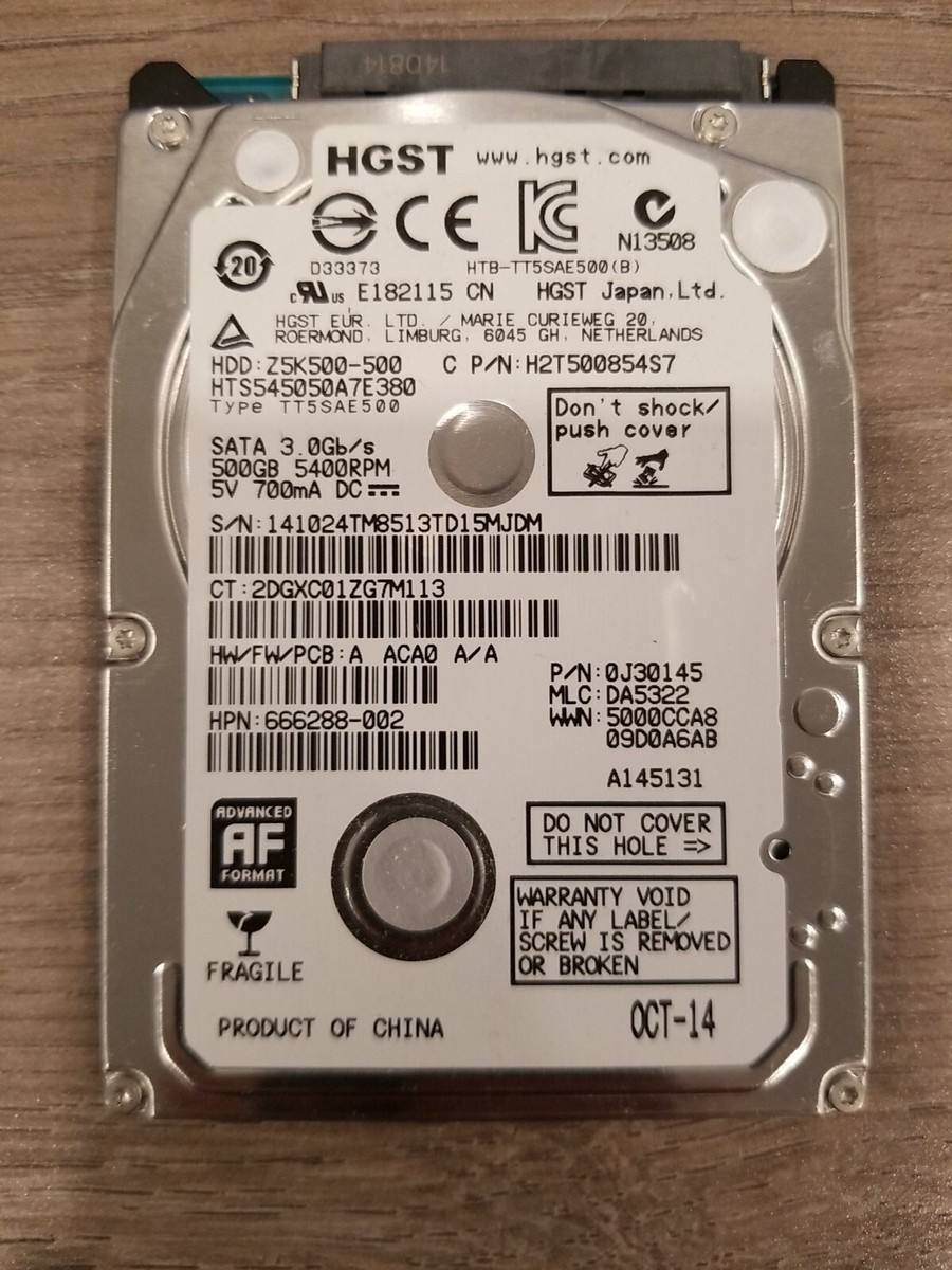 HGST 500GB SATA 5.4KRPM 2.5
