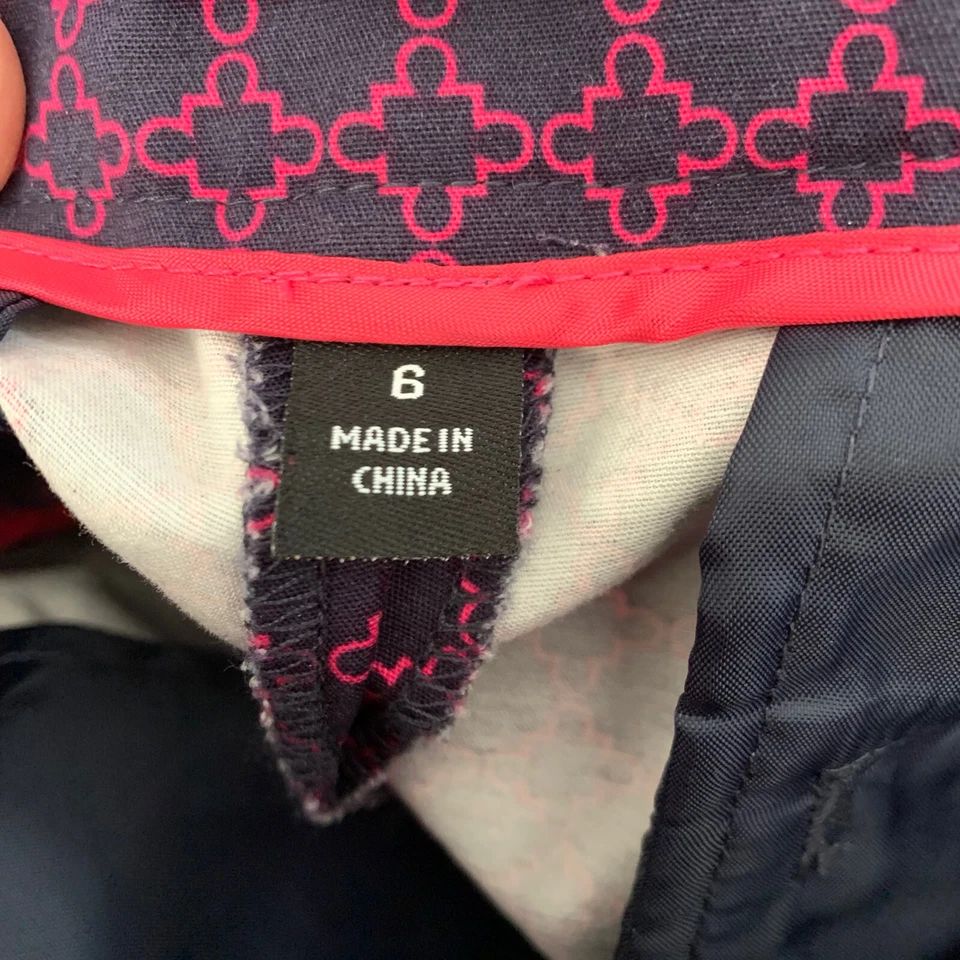 Bermudas Willi Smith Mujer Talla 6 Azul Marino Magenta Geométrico Pantalón Look Foto 4 de 4