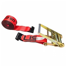 US Cargo Control 4 Inch x 30 Foot Red Ratchet Strap w/Flat Hooks