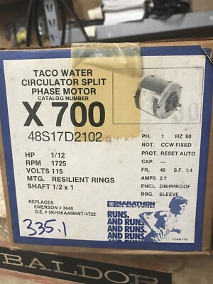 Marathon X700 48S17D2102 1/12Hp 1725Rpm 115Volts