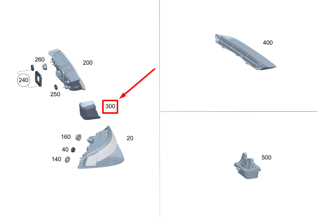 Moulure de garniture de feu arrière gauche pour MERCEDES-BENZ S W223 A2238260300