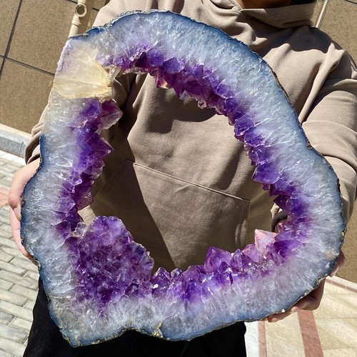 23 56lb natural beautiful agate geode crystal druzy slice extra large