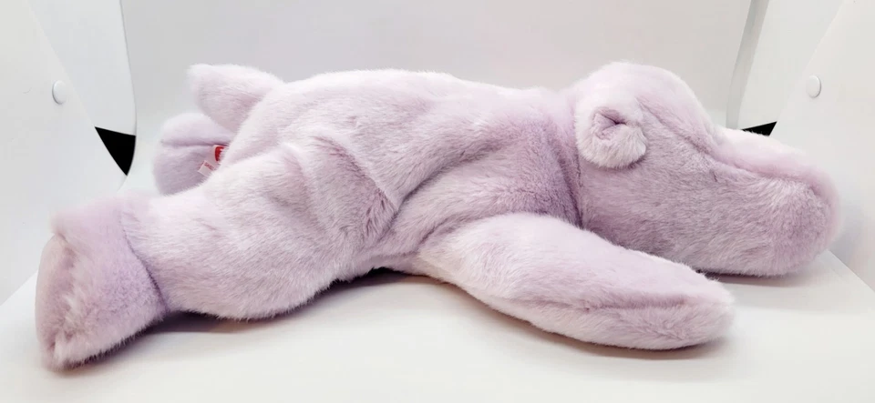 Vintage 14" Ty Beanie Buddy Lavender Happy the Hippo 2000 Foto 3 de 4