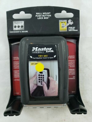 New Master Lock Wall Mount Push Button 5 Key Safe Holds up to 5 Keys Heavy Duty
