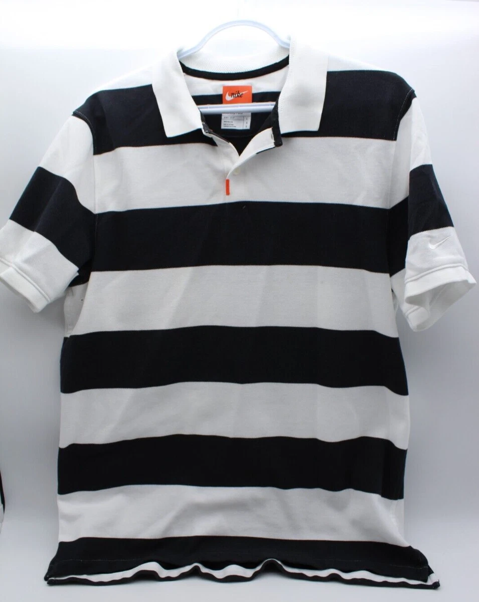 Black and sale white nike polo
