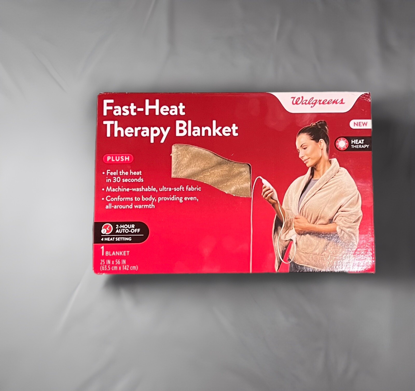Walgreens Fast Heat Therapy Blanket Plush Size: 25u0026#034; x 56u0026#034; Machine  Washable | eBay