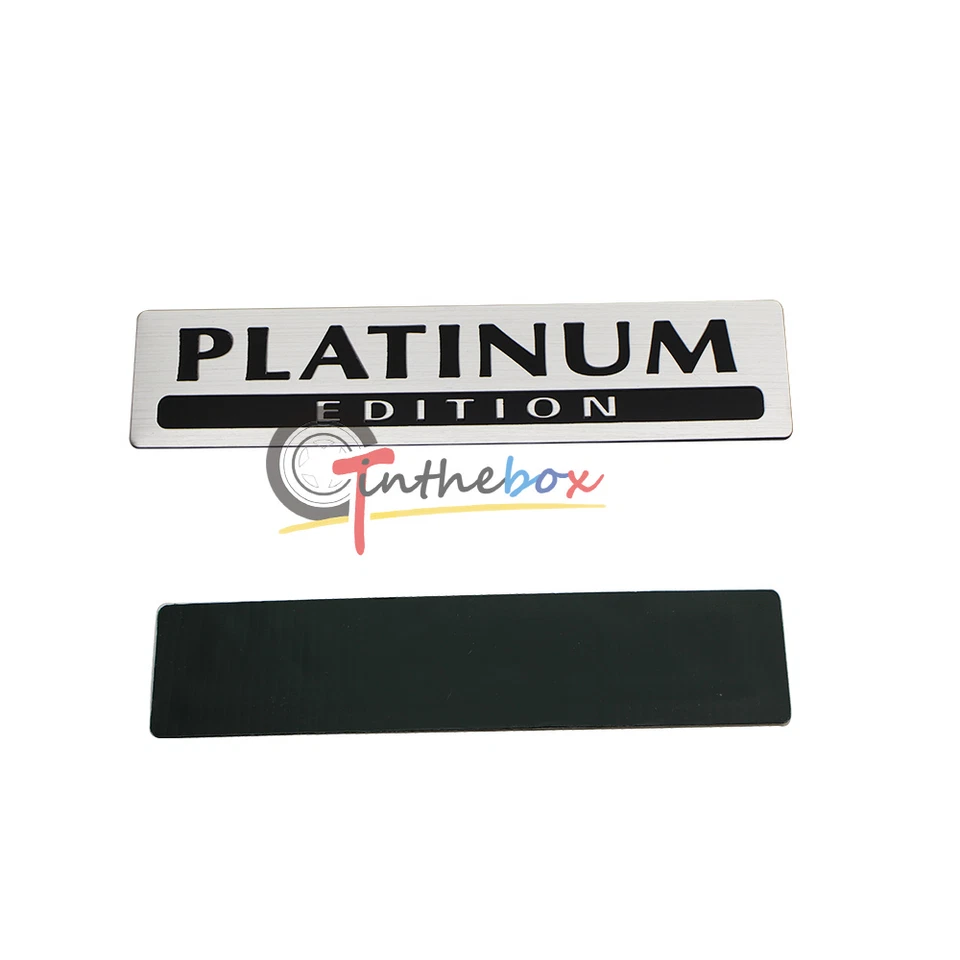 Car Bumper Trunk Sticker Emblem Badge Sticker 3D Metal Aluminum Platinum Edition - Image 4 of 4