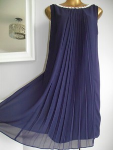 navy blue and ivory dress