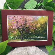 New Handmade 5x7 Matted  Scripture Inspirational Quote Nature Free Ship 516