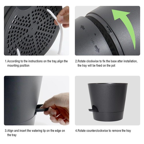 Self Watering Pots For Indoor Plants12 Inch Planters With Drainage Holes Plastic - Picture 4 of 7