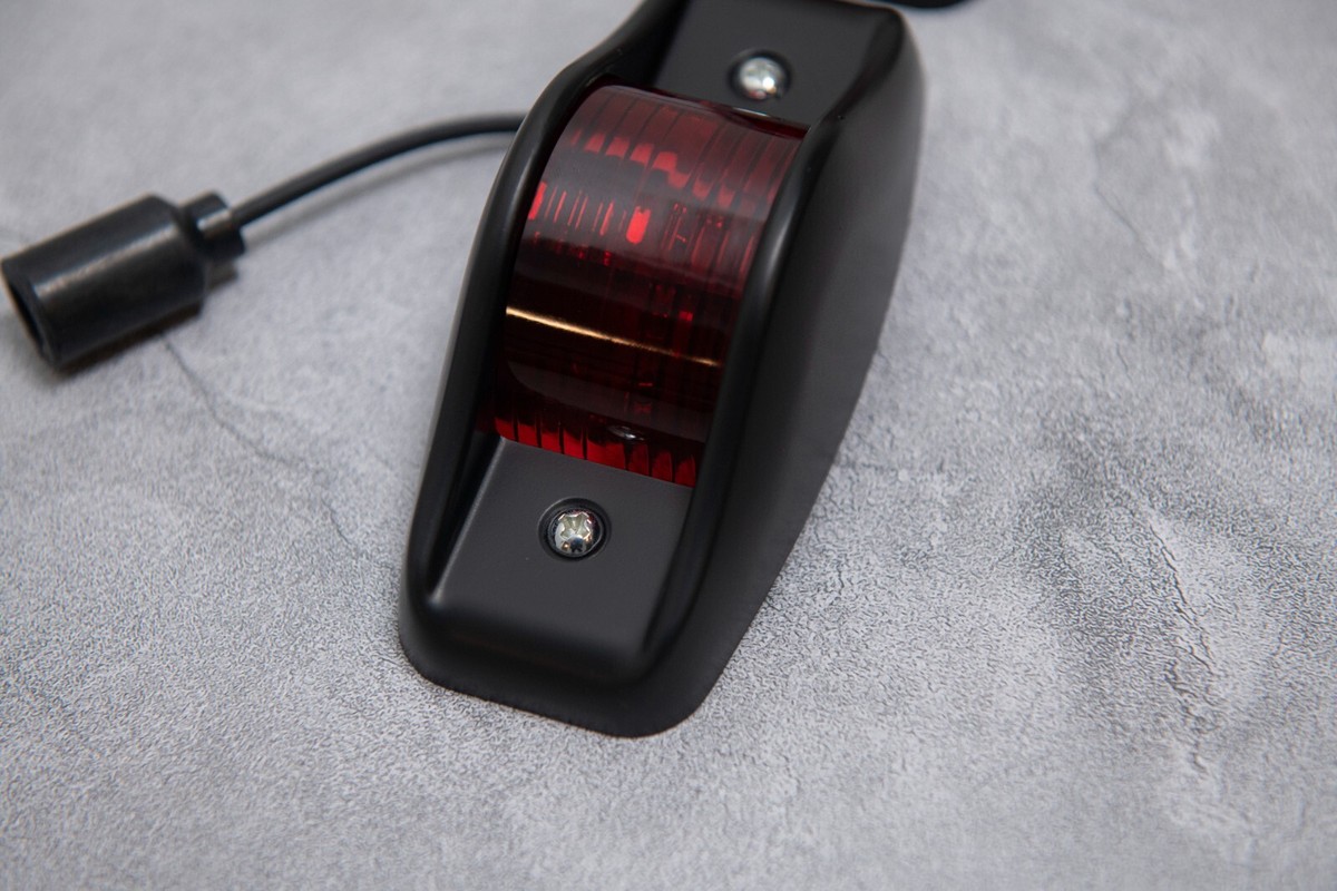 Side Marker Lights- Set of 4 (2 Front + 2 Rear) Amber and Red Lens, Universal, Fits All Military Vehicles - Fits Humvee M998 HMMWV Black
