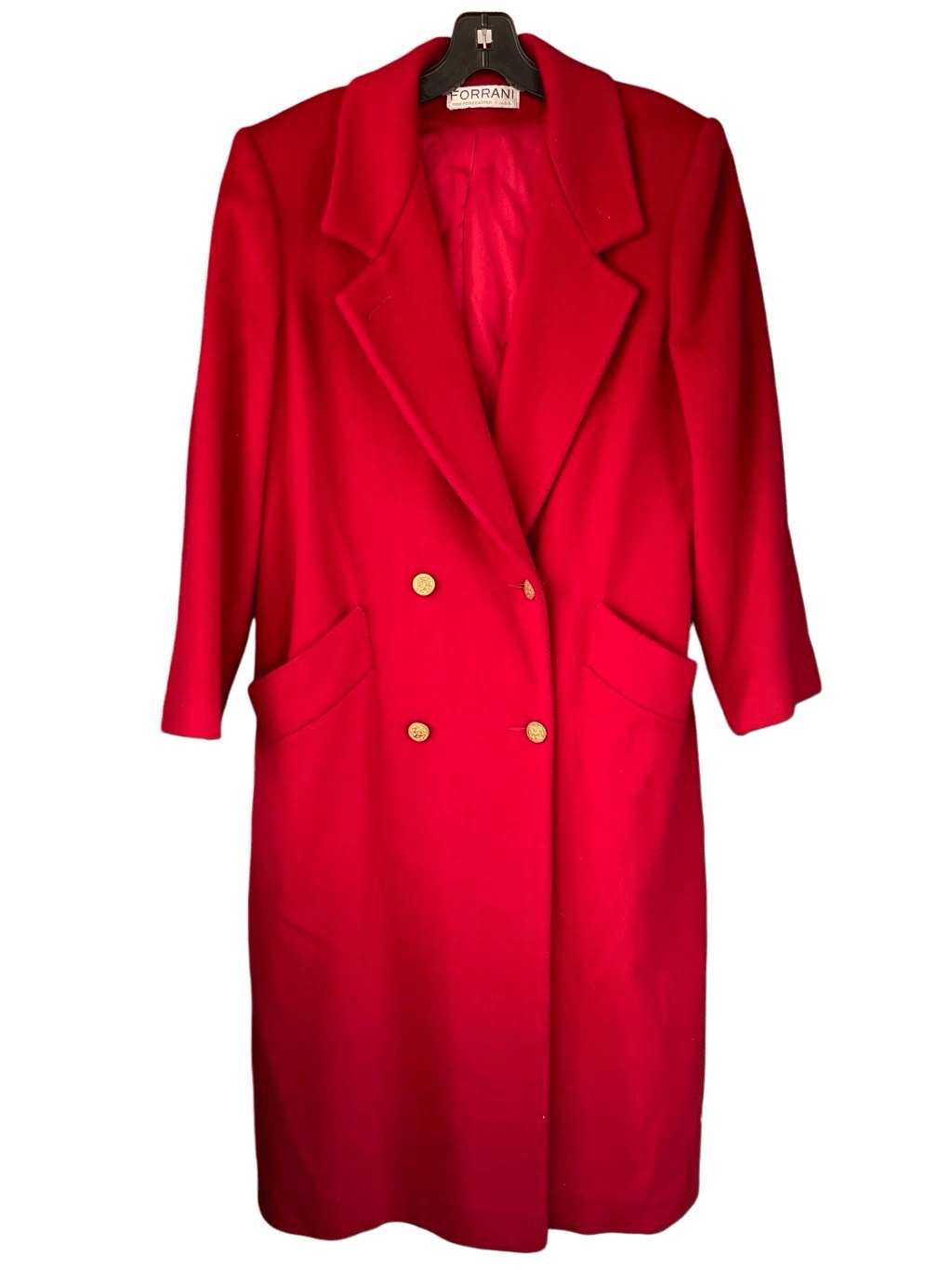 VTG Forrani Forecaster Pure Wool Long Double Breasted Coat Red