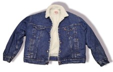 Levi s Vintage Jean Denim Jacket Sherpa Lined Truckers Red Tag XL USA 90s EUC