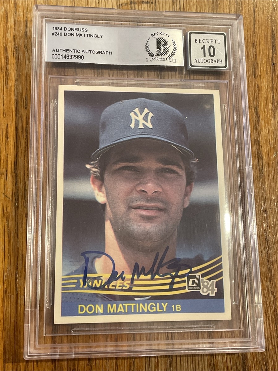 1984 Donruss Don Mattingly Beckett Authentic 10 GRADE Auto ROOKIE 