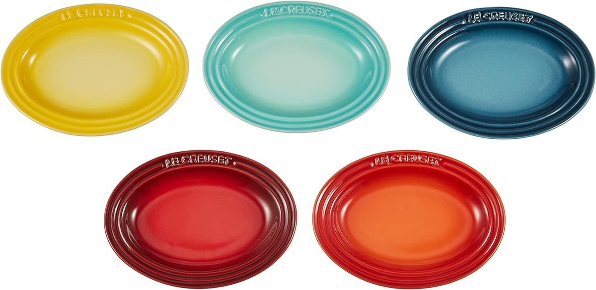 LE CREUSET Oval Mini Plate Multicolor Stoneware Set of 5 plates