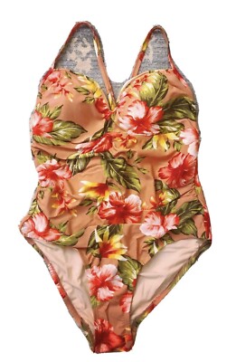 Kona Sol Plus High Coverage Floral One Piece Swimsuit