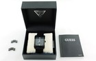 Genuine Guess USA Black Diamond Rectangular Watch U125571G1 w/ Original Case