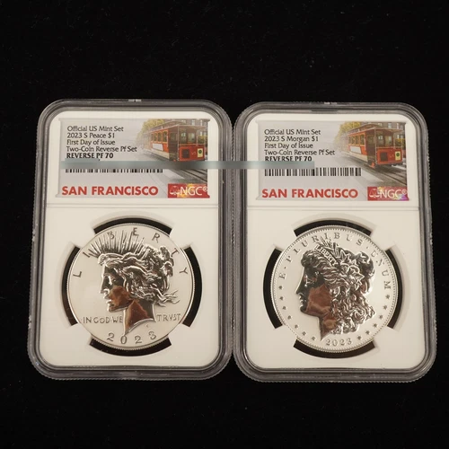 2023-S US Mint Morgan and Peace Dollar Set Reverse PF70 NGC- Free Shipping USA