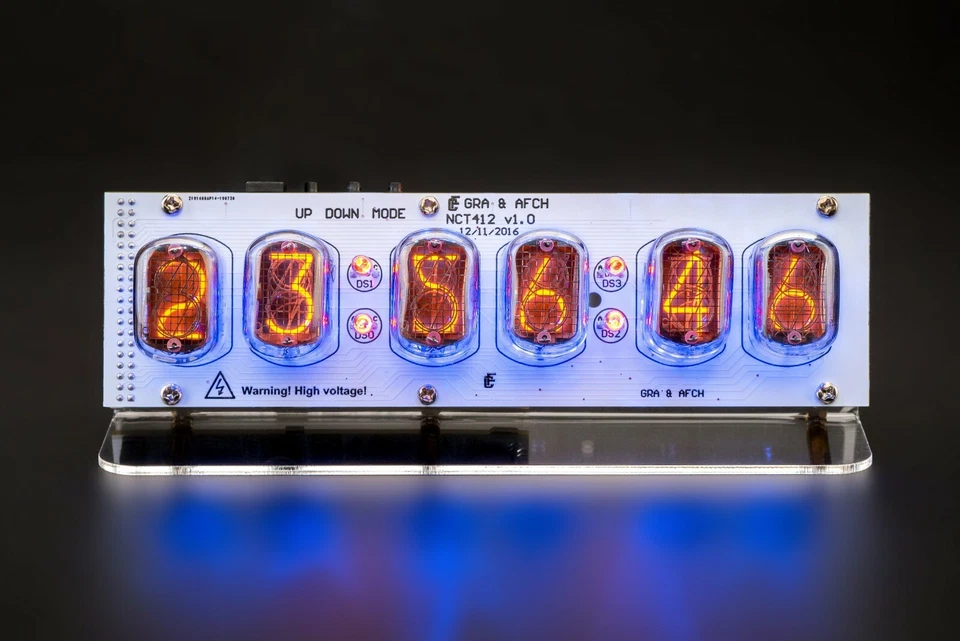 DIY KIT IN-12 Nixie Tubes Clock on Acrylic Stand Temp F/C [TUBES OPTIONAL] - Image 4 of 4