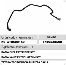 Tuyau de retour de filtre de ligne de carburant Dacia Dokker 175062860R 17506...