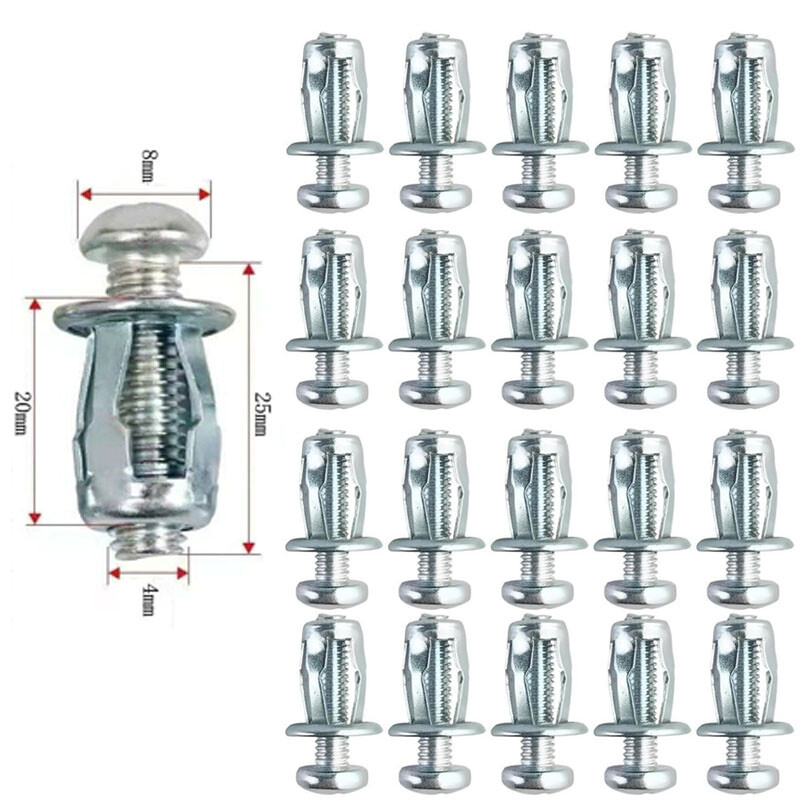 Oedema 20 Pcs Petal Nut M4 X 20mm Expansion Screw Jack Nuts Carbon Steel Hollow Wall Anchors With Screws For Iron Skin Thin Soft Wall