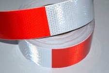 #25m Camion Remorque Poids Lourds Rouge Blanc Réfléchissant Bande Vinyle ECE104