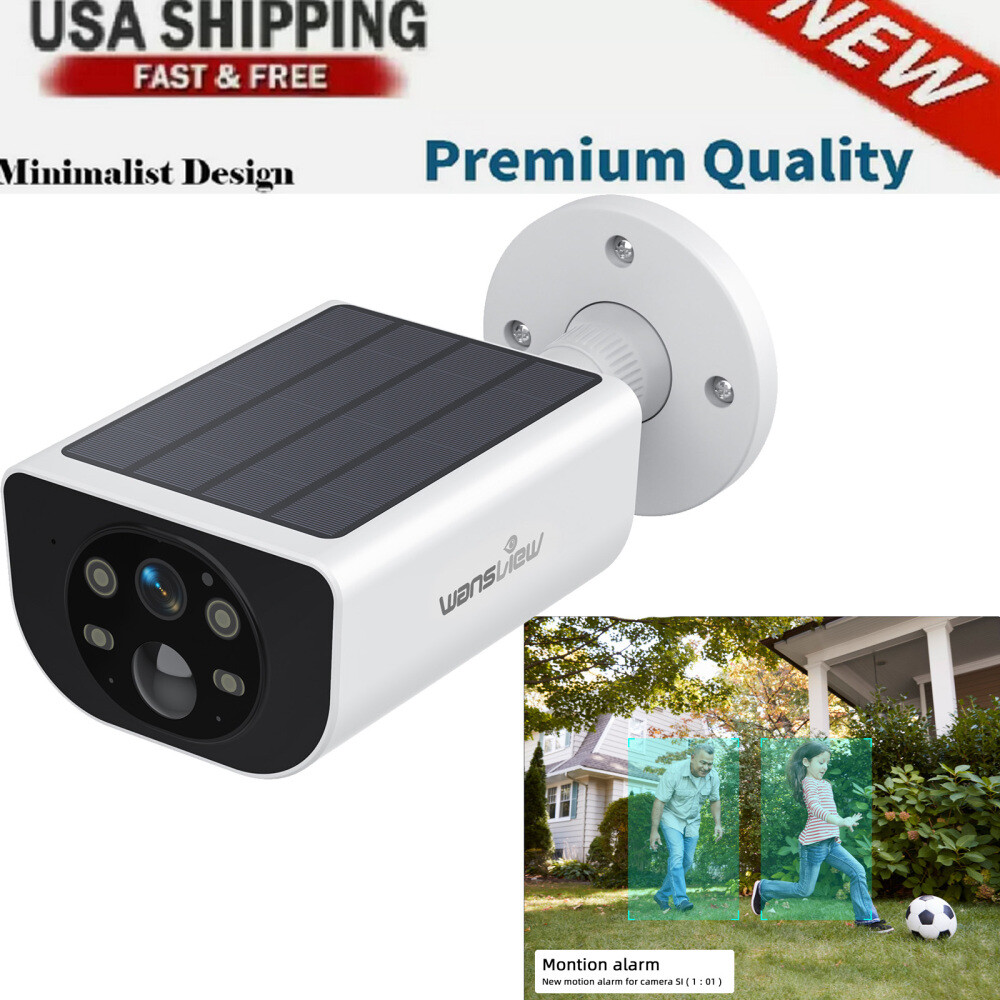 Security Camera Outdoor Wireless Solar Camera Color Night Vision WiFi Waterproof-image