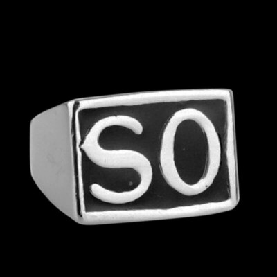 Bague Chevalière NS De Jax (Sons Of Anarchy) - Taille US 10 (FR 61) - Acier Inox - Neuf