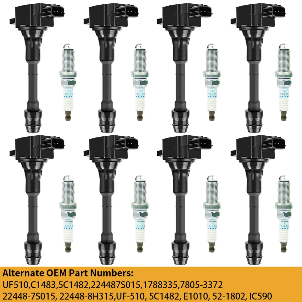 UF510 8x bobinas de encendido y bujías para Nissan Titan Armada Infiniti QX56 5,6 L Foto 2 de 4