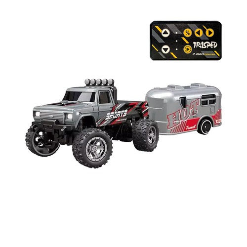 Mini RC Monster Truck USBC Rechargeable Underflow with Trailer,1:64 Scale Alloy - Picture 16 of 21