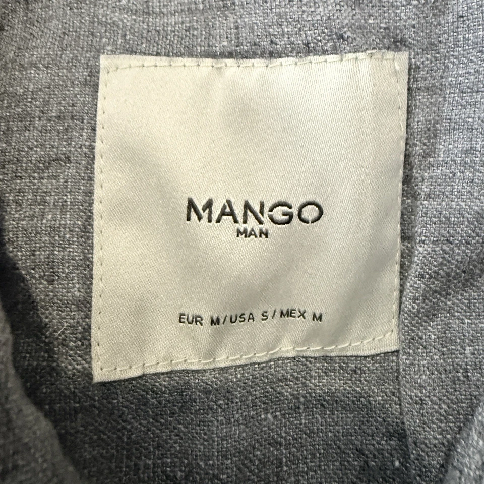 Mango Man Gray Full Zip Linen Blend Casual Jacket Mens Size S - Image 4 of 4
