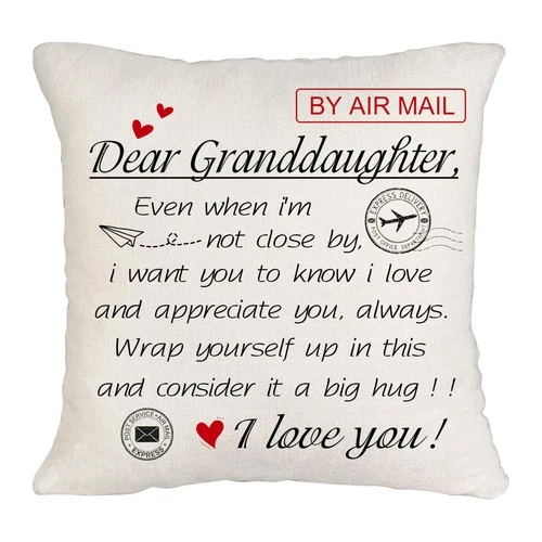 Dear Granddaughter Cushion Cover Set 3 Inspirational Throw Pillow Cases –