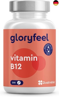 Vitamin B12 Tabletten (200 Stück) - 500µg reines B12 pro Tag - Premium: Beide B