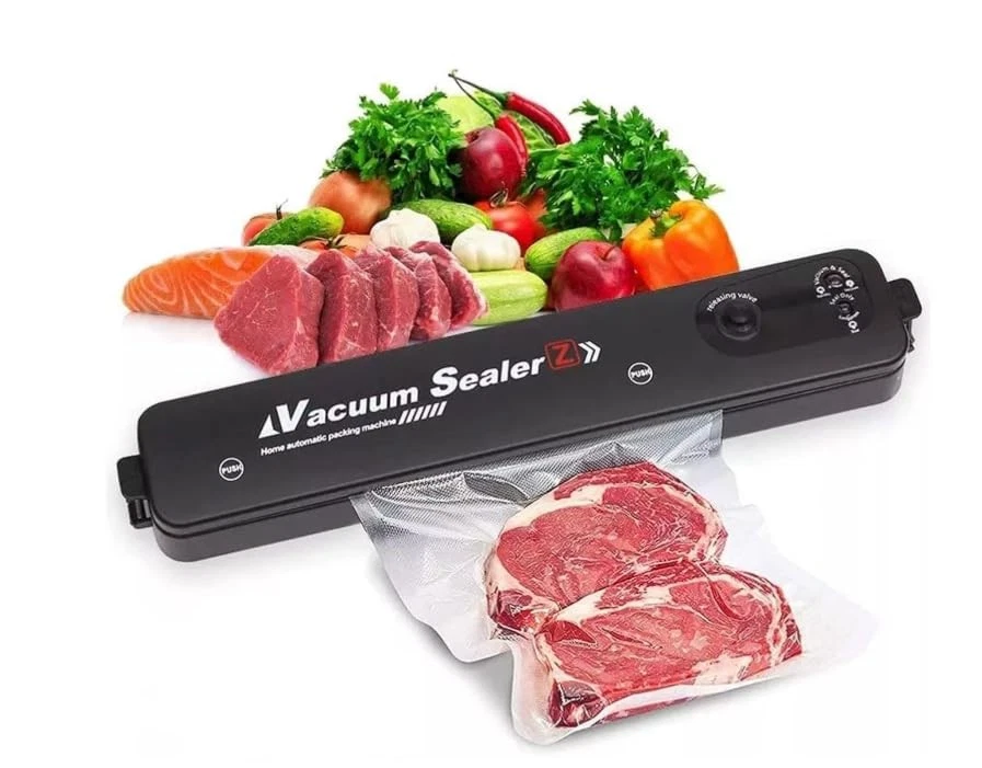 Compact Automatic Food Vacuum Sealer Machine Quiet Fast 15 Second Seal + 10 Bags