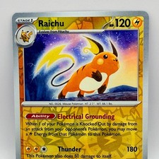 Pokemon Raichu 026/165 Scarlatto e Viola 151 Reverse Holo Carta Rara 2023 NM