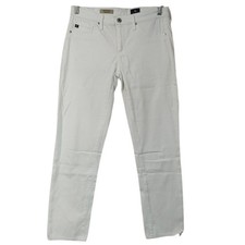 AG Adriano Goldschmied The Stilt Crop Cigarette Crop White Jeans Size 27