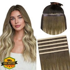 GOO GOO Walnut Brown to Blonde Tape In Hair Extensions, 24 inch 10pcs