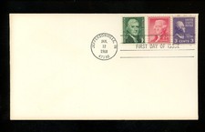 US FDC #1278 None NIM 1968 IN Thomas Jefferson Prominent Combo #807+1033 HC
