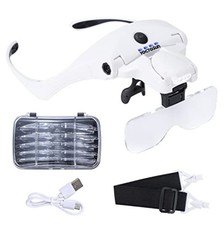 Magnifying Glasses with LED Lights 5 Detachable Lenses 1X 1.5X 2X 2.5X 3.5X