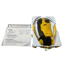 Vintage Lifelong Sports AM Radio Speaker w/ Headphones Yellow WORKS NOS New