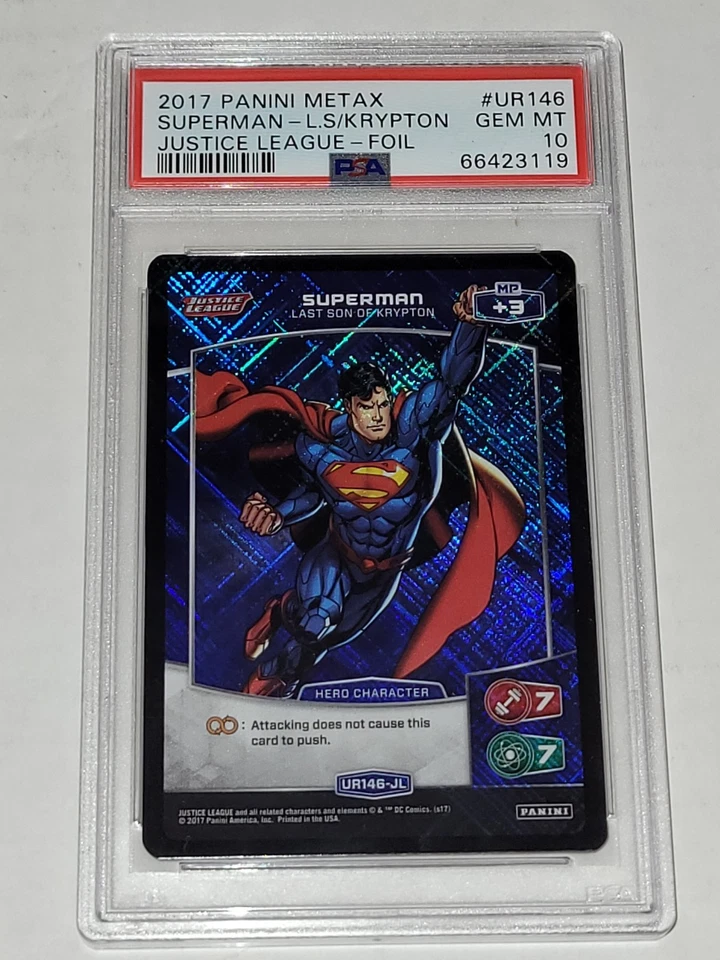 Superman 2017 Metax Justice League DC XR146-JL Ultra Rare TCG Foil PSA 10 - Image 3 of 3