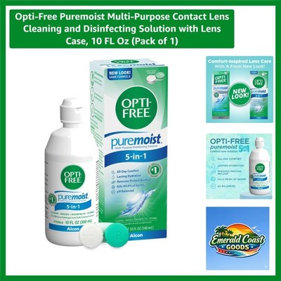 All-Day Comfort 10 FL Oz Puremoist Contact Lens Cleaning & Disinfecting Solution