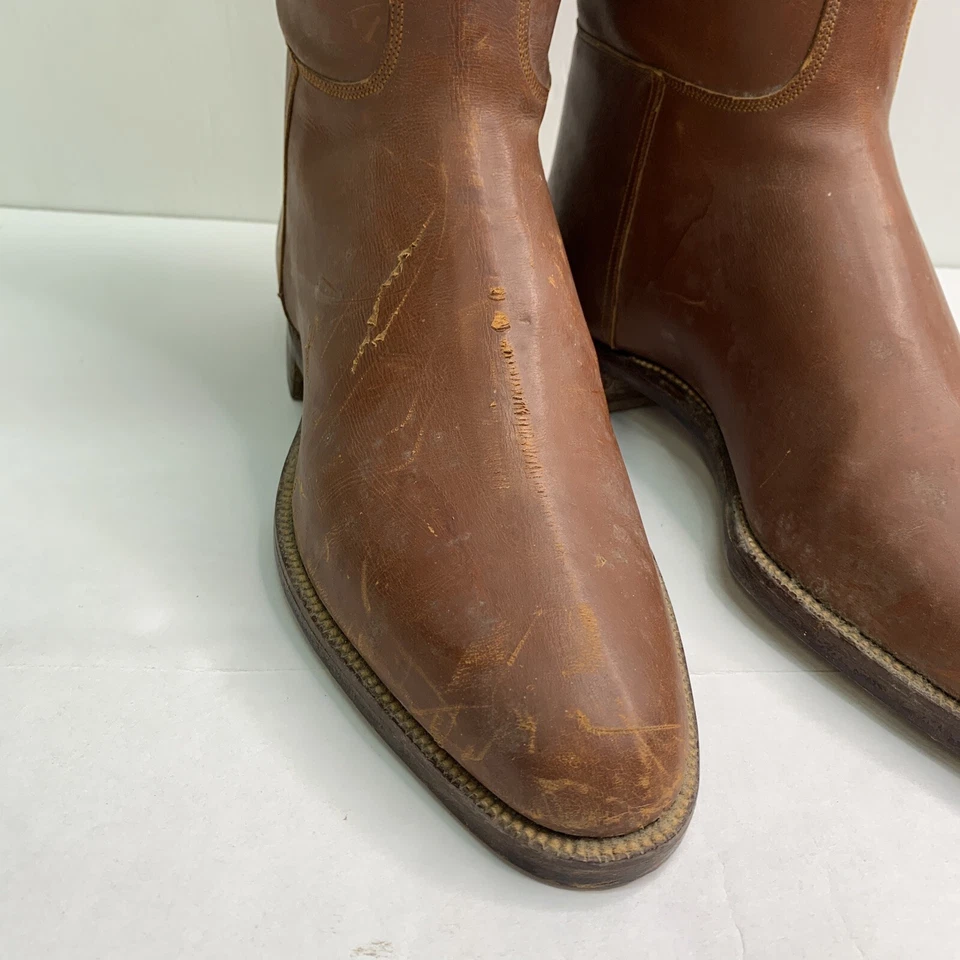 Botas de montar vintage Florsheim escaparate tienda exhibición con forma de árbol camilla años 30 Foto 4 de 4