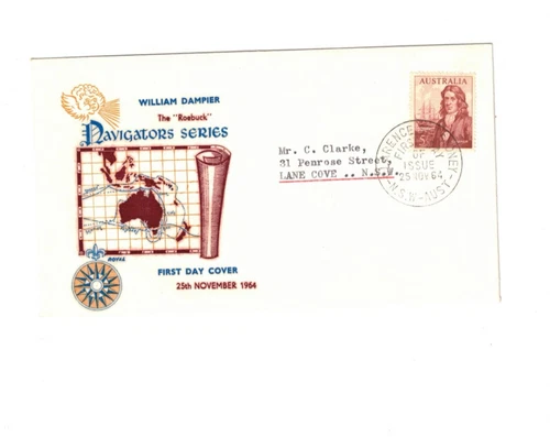 Australia 1964 5/- Navigator on ROYAL FDC,cds Clarence St NSW