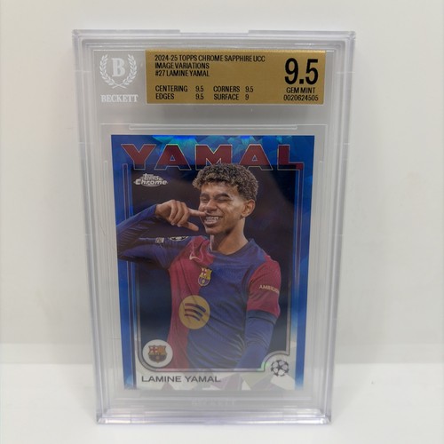 LAMINE YAMAL 2024-25 Topps Chrome Sapphire UCC #27 Image Variation SP PSA 10