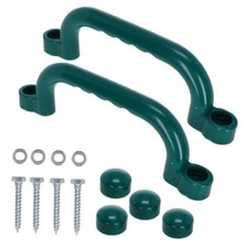 Playground Safety Handles, Green, Set of 2 Textured Molded Grip, Mounting