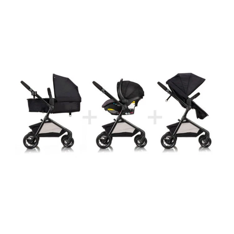 Sistema de viaje modular Evenflo Pivot con asiento de coche infantil LiteMax (gris casual) Foto 2 de 4