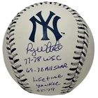 Roy White Signed New York Yankees Logo Baseball w/ 3 Insc JSA Witness COA